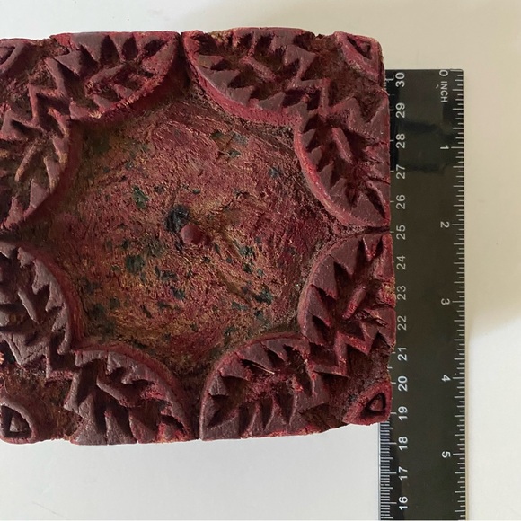 Vintage Textile Stamp Hand-Carved Wooden Print Blocks Textile Fabric Wal… - Picture 4 of 6